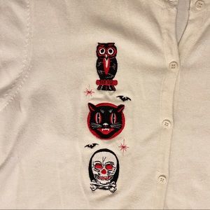 Mod retro vintage style Halloween cardigan 3X